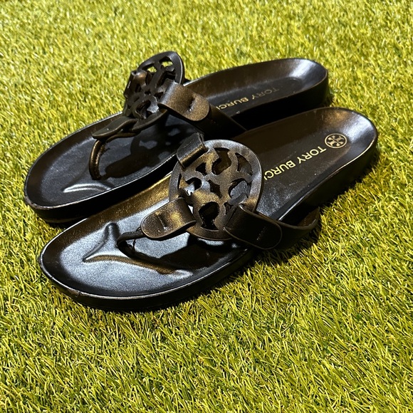 Tory Burch “Miller” Black Cutout Sandals Size 7.5 Women’s - Picture 2 of 7